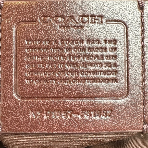 Coach NY Lexy F31987 Tan Pebble Leather Shoulder Bag Satchel w/storage bag - Picture 9 of 15